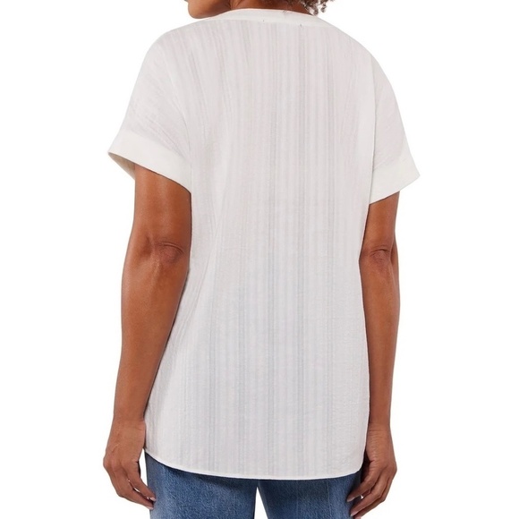 Matty M Ladies' Cotton Popover Top, Off-White/Ivory, Tunic Length, Small NWT - Picture 2 of 12